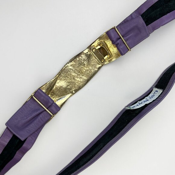 1982 Vintage Belt, © Mini Di N, Purple Leather & Gold Leaf, Gay Boyer New York main image 2